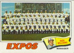 1977 Topps Baseball Cards      647     Montreal Expos CL/Dick Williams